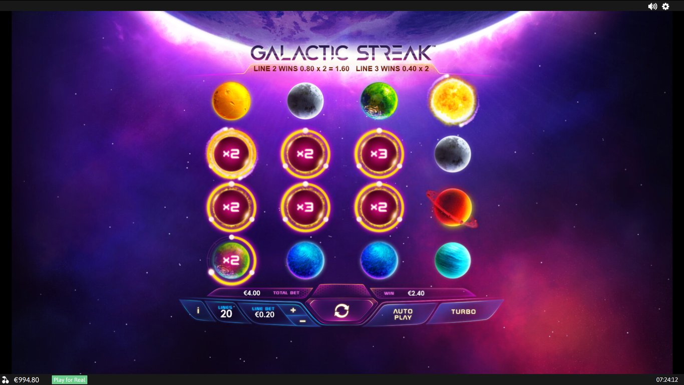 Playtech launches Galactic Streak Slot machine game